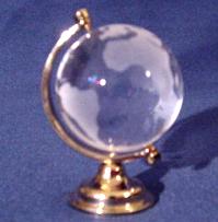 Small crystal globe with base
